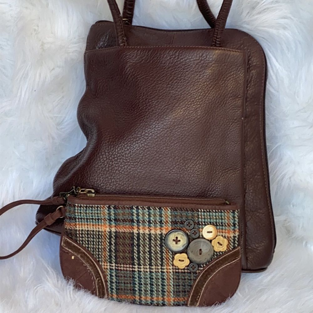 Clarks Brown Pebbled Leather Shoulder Bag